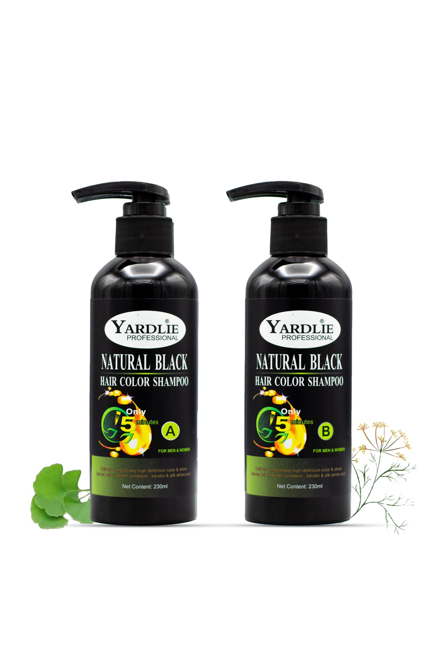 Hair Color Shampoo | Mixing Paste | Natural Black | Yardlie | 460ml |