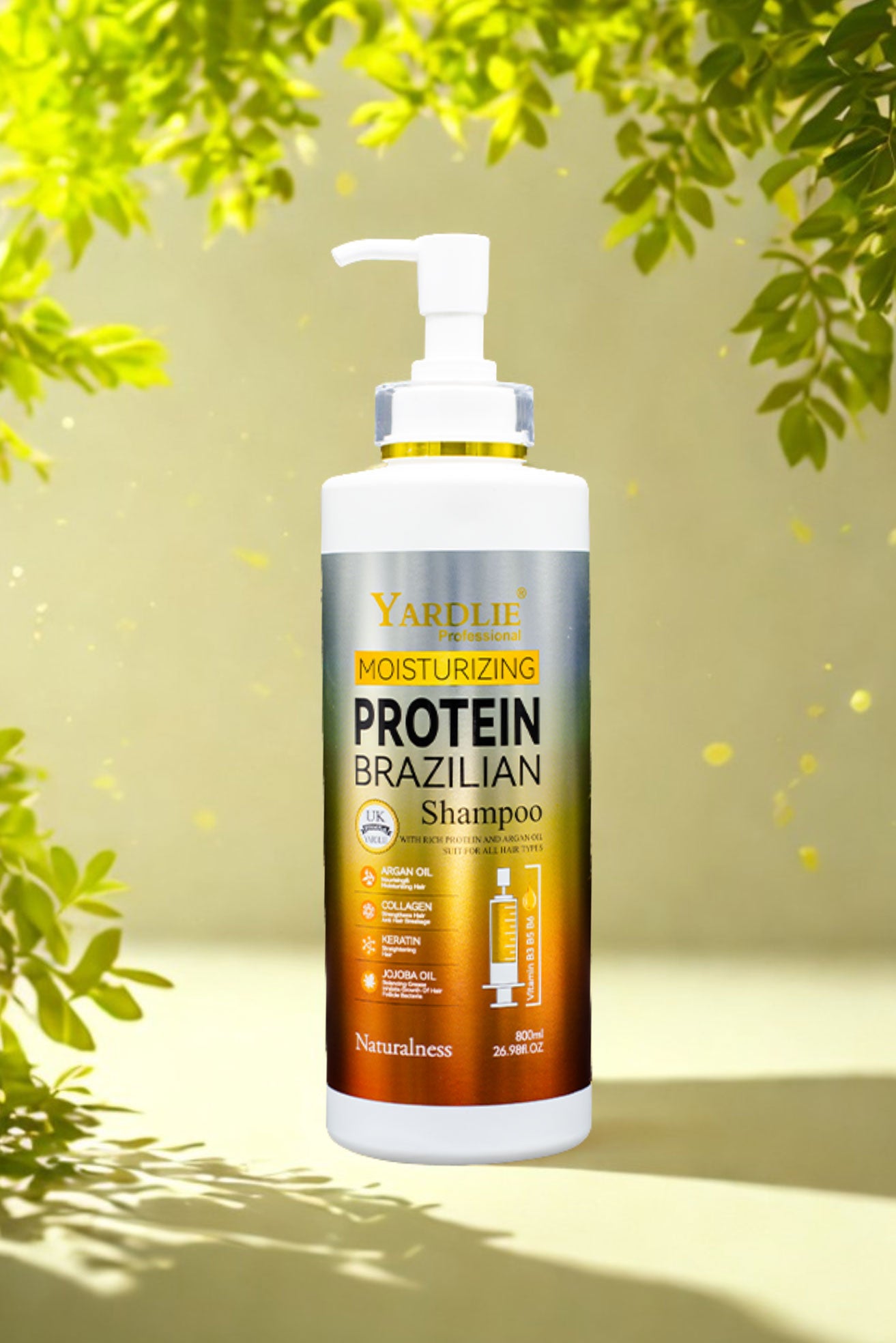 Yardlie Brazilian Protein Shampoo | Keratin Treatment with Argan Oil | Free Injection | 800ml