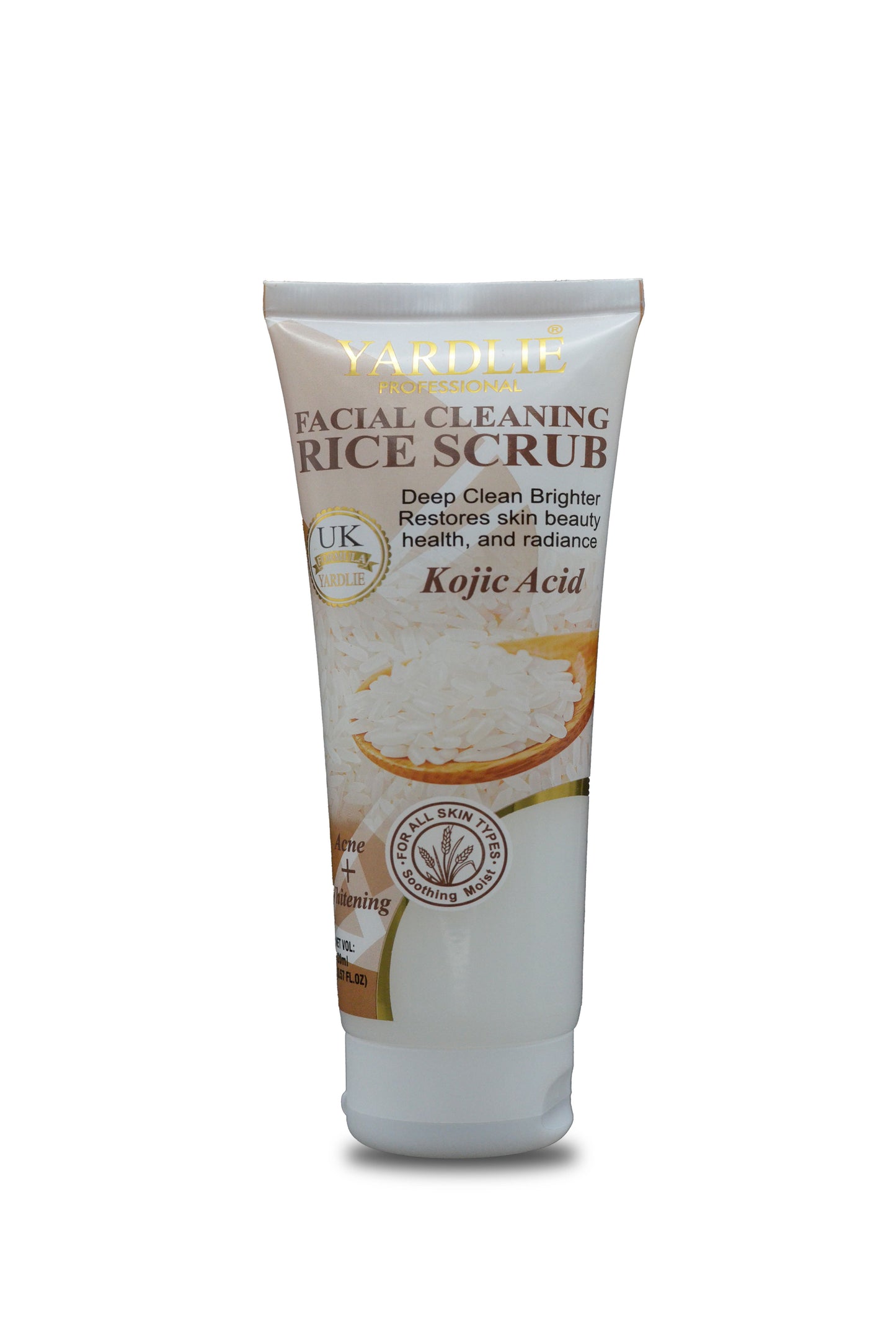 Yardlie Professional Facial Cleaning Rice Scrub With Kojic Acid 120ml.