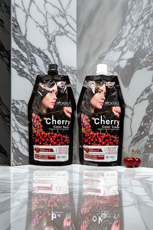 Mokeru Cherry Ammonia Free Black Hair Color Cream 500ml+500ml Pakistan