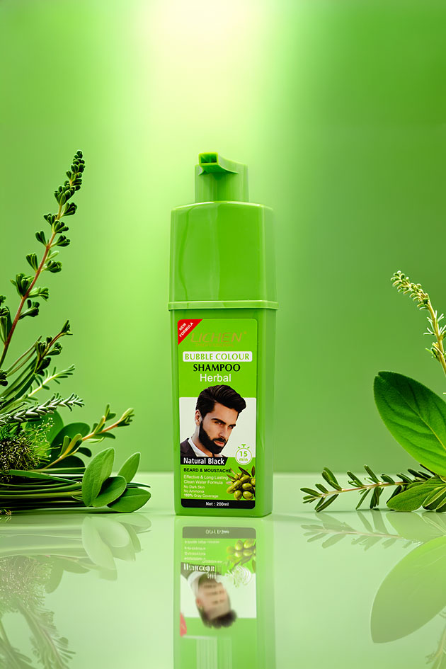 Lichen Bubble Colour Shampoo Natural Black Beard 200ml Pakistan
