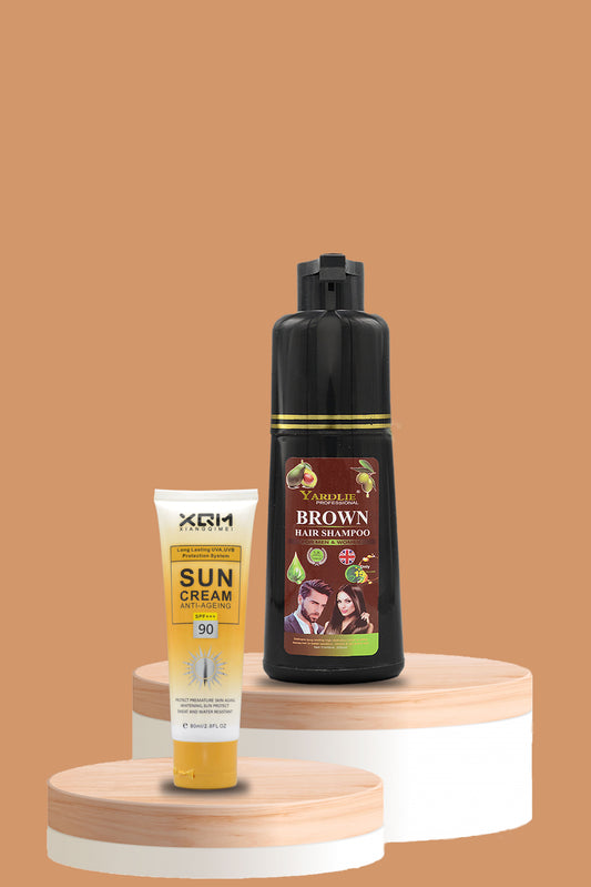 Yardlie Dark Brown Hair Color Shampoo with XQM Sunblock