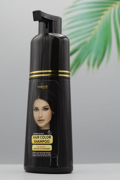 Yardlie Premium Natural Black Hair Color Shampoo UK Based Formula 200ml.