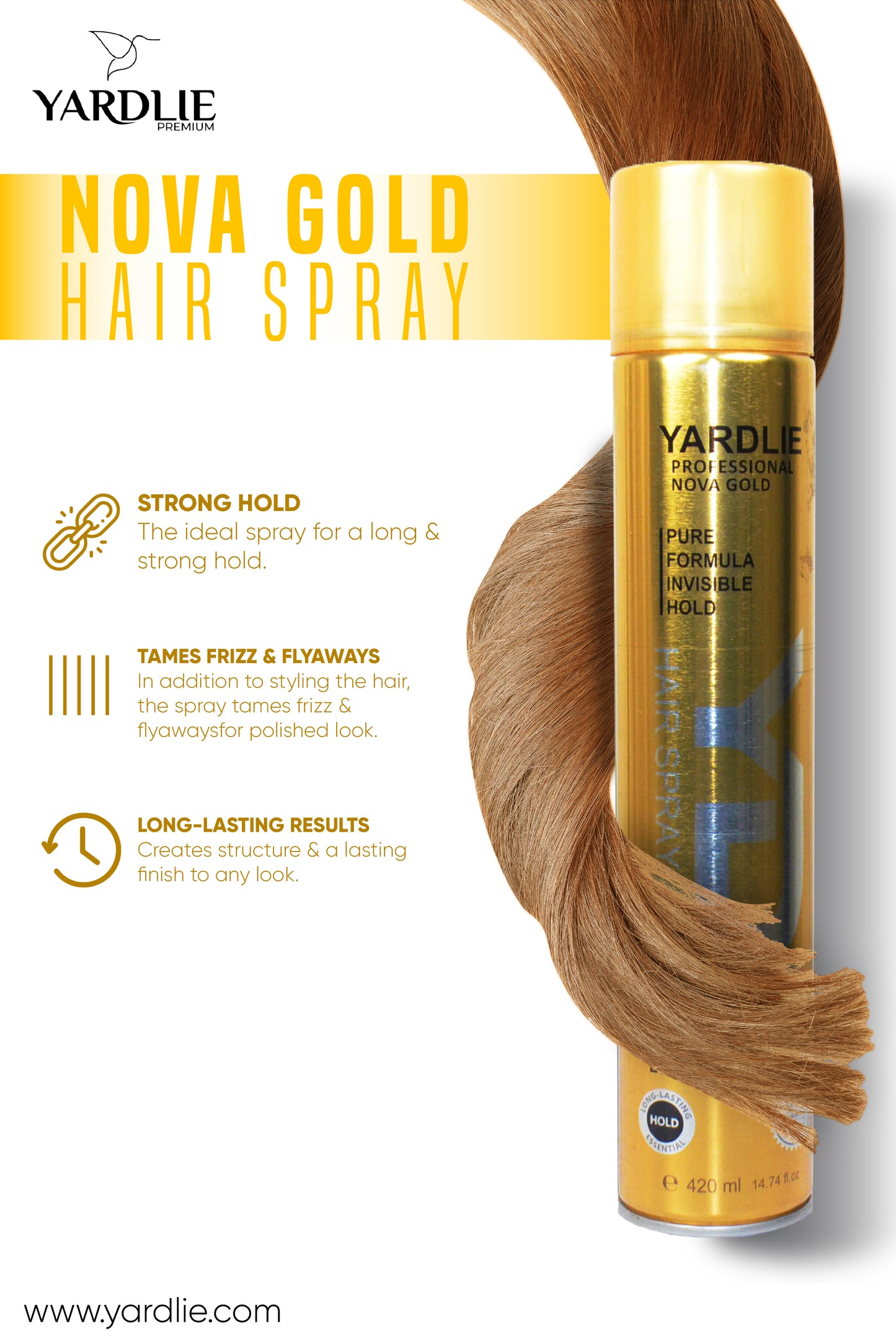 Yardlie Nova Gold Hair Spray