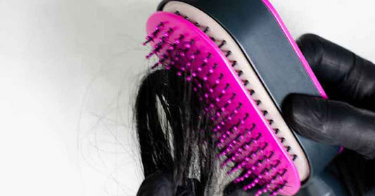 Self Cleaning Hair Brush with 3D Air Cushion Detangler by Yardlie on white background — hygienic and easy to clean hair brush for smooth detangling