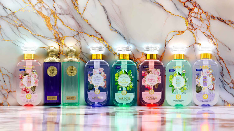 Yardlie luxury body wash and shower gel fragrance collection premium cosmetic bottles