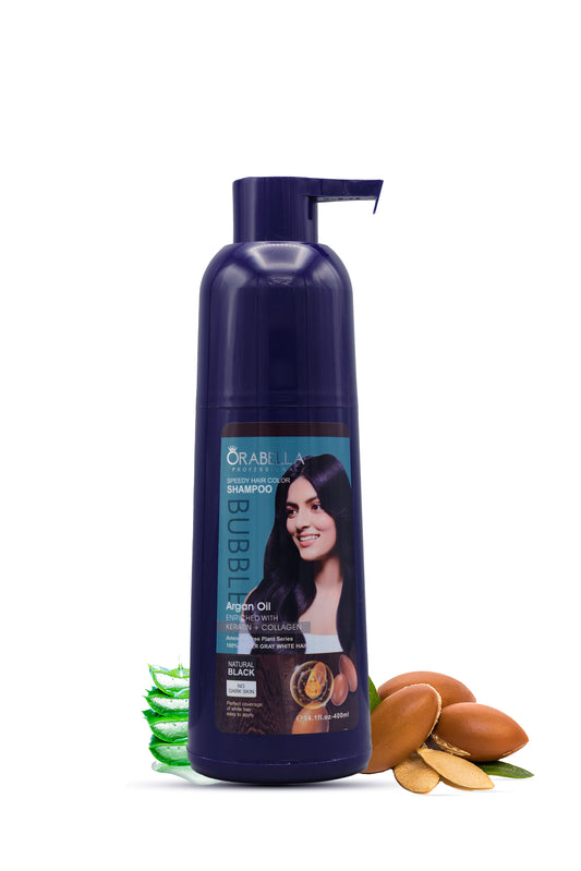 Orabella Professional Speedy Hair Color Shampoo Natural Black 400ml.