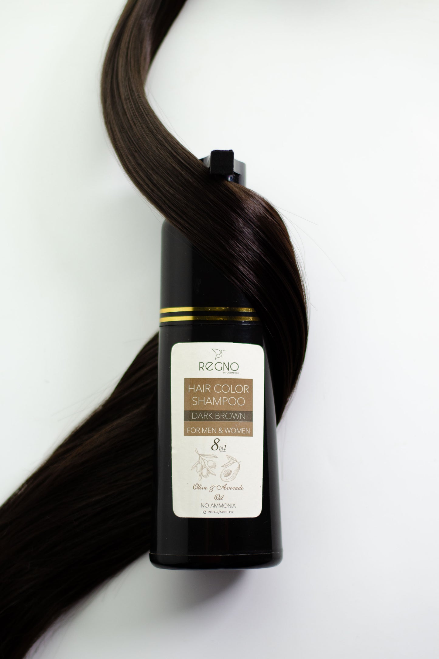 Regno de Cosmetics Dark Brown Hair Color Shampoo 200ml.