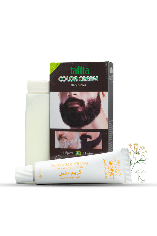 Taffta Fast Beard & Mustache Color Cream For Face & Body Hairs 30ml.