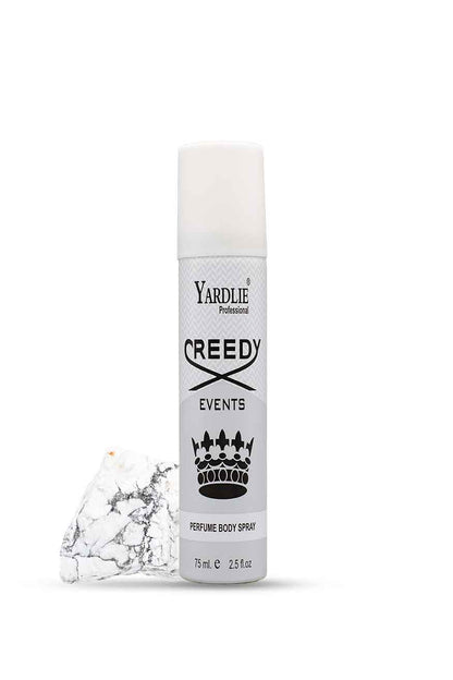 Yardlie Creedy Events perfume body spray 75ml for men white can Pakistan, Yardley Professional Creedy perfume bottle on a white background