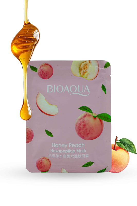 Bioaqua Honey Peach Hexapeptide Facial Mask | Smooth & Glow Skin