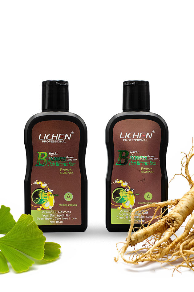 Lichen Professional Dark Brown Hair Color Shampoo 100ml x2 in Pakistan