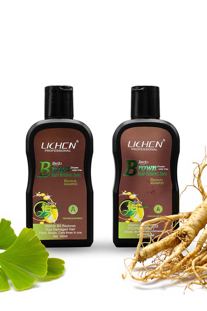 Lichen Professional Dark Brown Hair Color Shampoo 100ml x2 in Pakistan