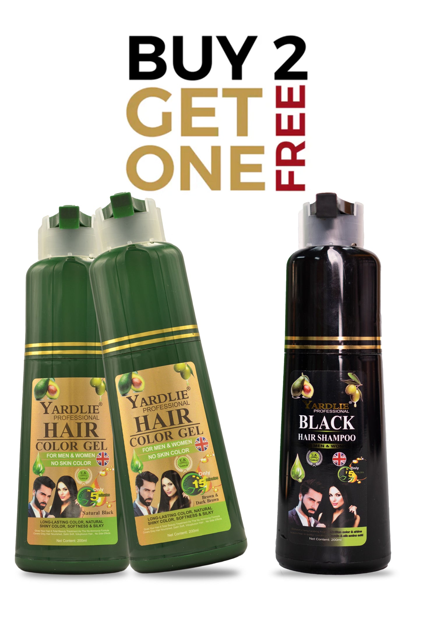 Limited Time Offer Buy 2 Yardlie Hair Color Gel and Get Free Yardlie Natural Black Shampoo.