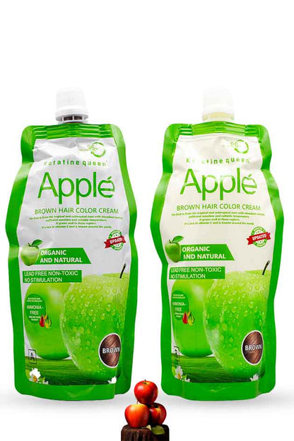 Apple Brown Hair Color Cream Organic and Natural Ammonia Free Full Gray Coverage
