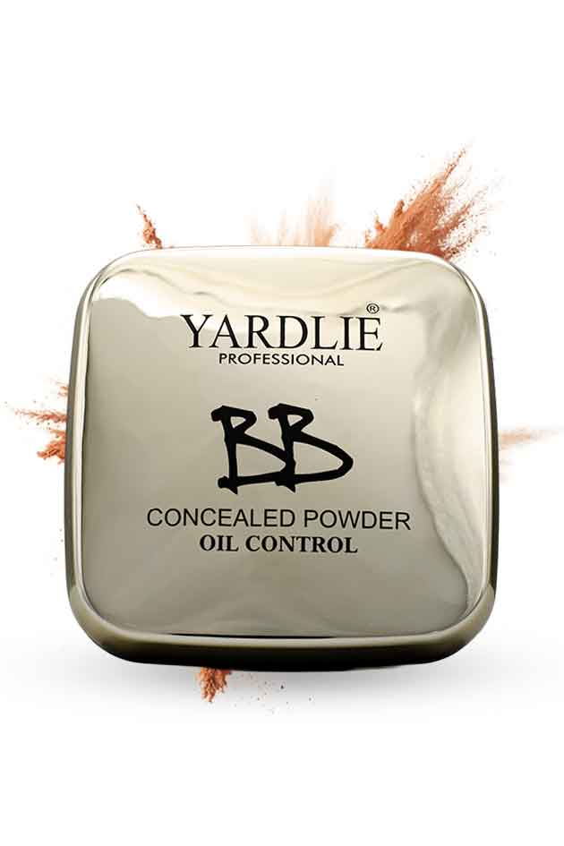 Yardlie 24K BB Concealed Powder VC-B5 Oil Control SPF30 36g compact face powder, Yardlie Professional BB Concealed Powder Oil Control packaging on a white background