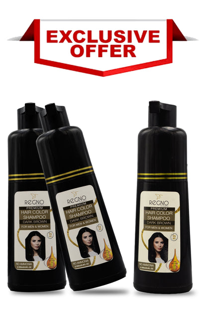 Limited Time Offer Deal of Regno Premium Hair Color Shampoo.