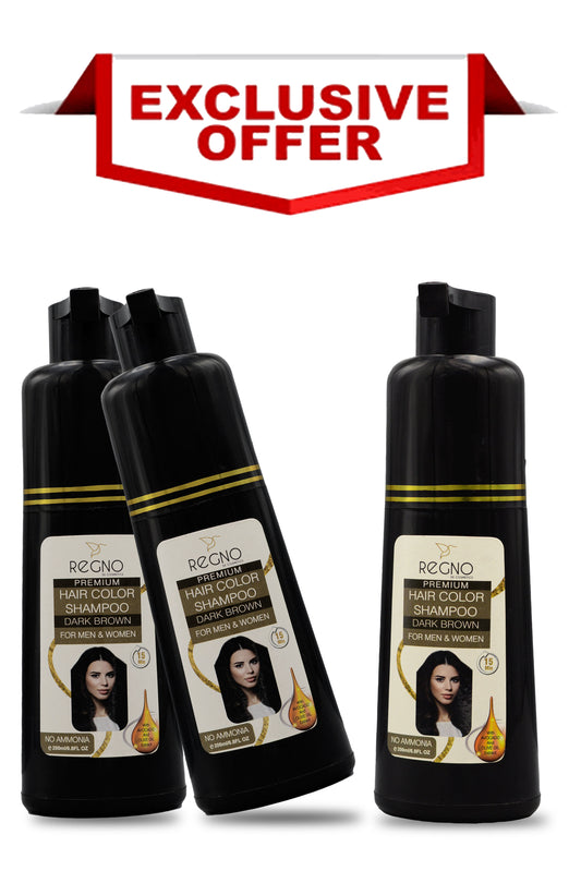 Limited Time Offer Deal of Regno Premium Hair Color Shampoo.