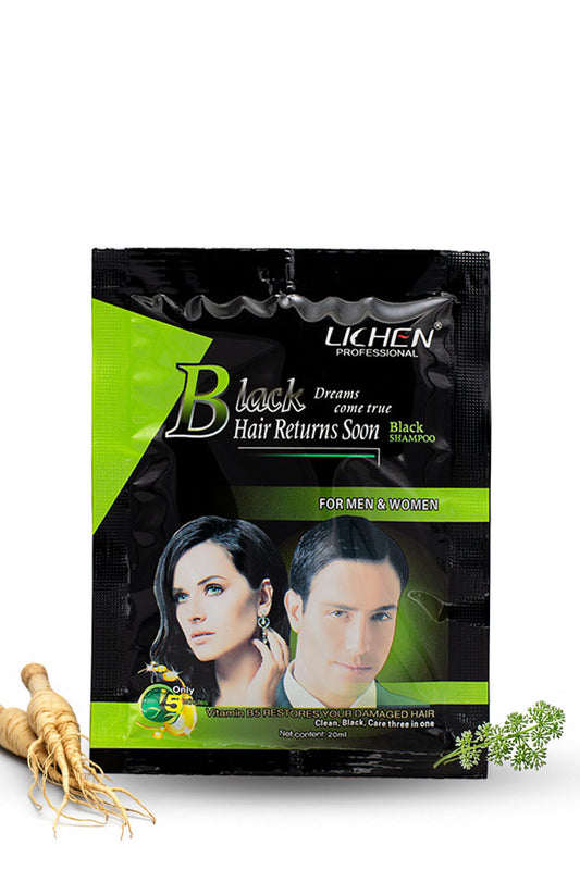 Lichen Professional Black Hair Color Shampoo 20ml Sachet Pakistan