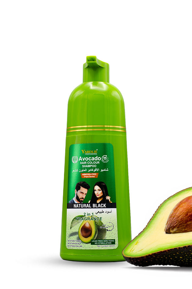 Yardlie Avocado Hair Colour Shampoo Natural Black 400ml ammonia free hair dye shampoo