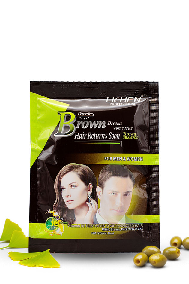 Lichen Professional Dark Brown Hair Color Shampoo 20ml Sachet Pakistan