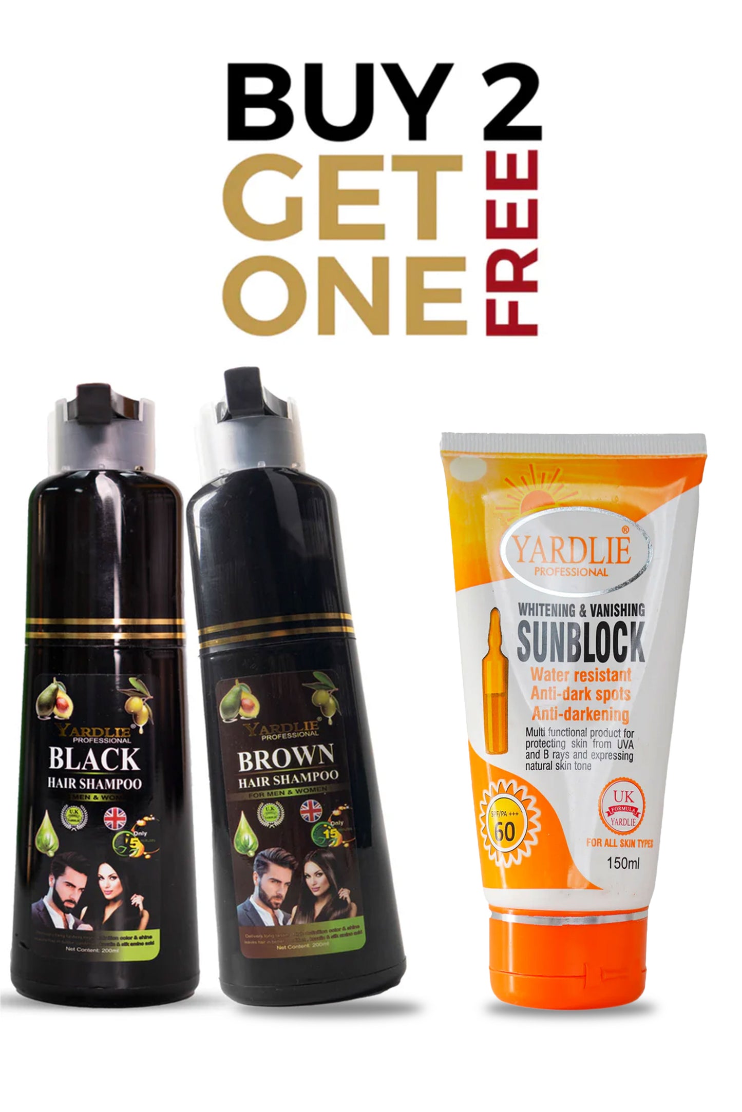 Limited Time Offer Deal Buy 2 Hair Color Shampoo With Free Yardlie Sunblock