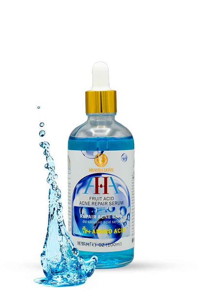 Heaven Dove AHA Fruit Acid Acne Repair Serum 100ml for blemish-prone skin, Fruit Acid Acne Repair Serum bottle with dropper on a white background