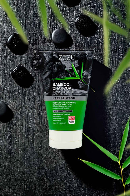 ZOZU Bamboo Charcoal Face Cleanser | Deep Clean & Oil Control | 100g