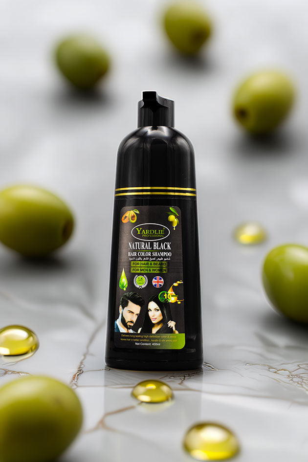 Yardlie Natural Black Hair Color Shampoo for Hair and Beard 400ml