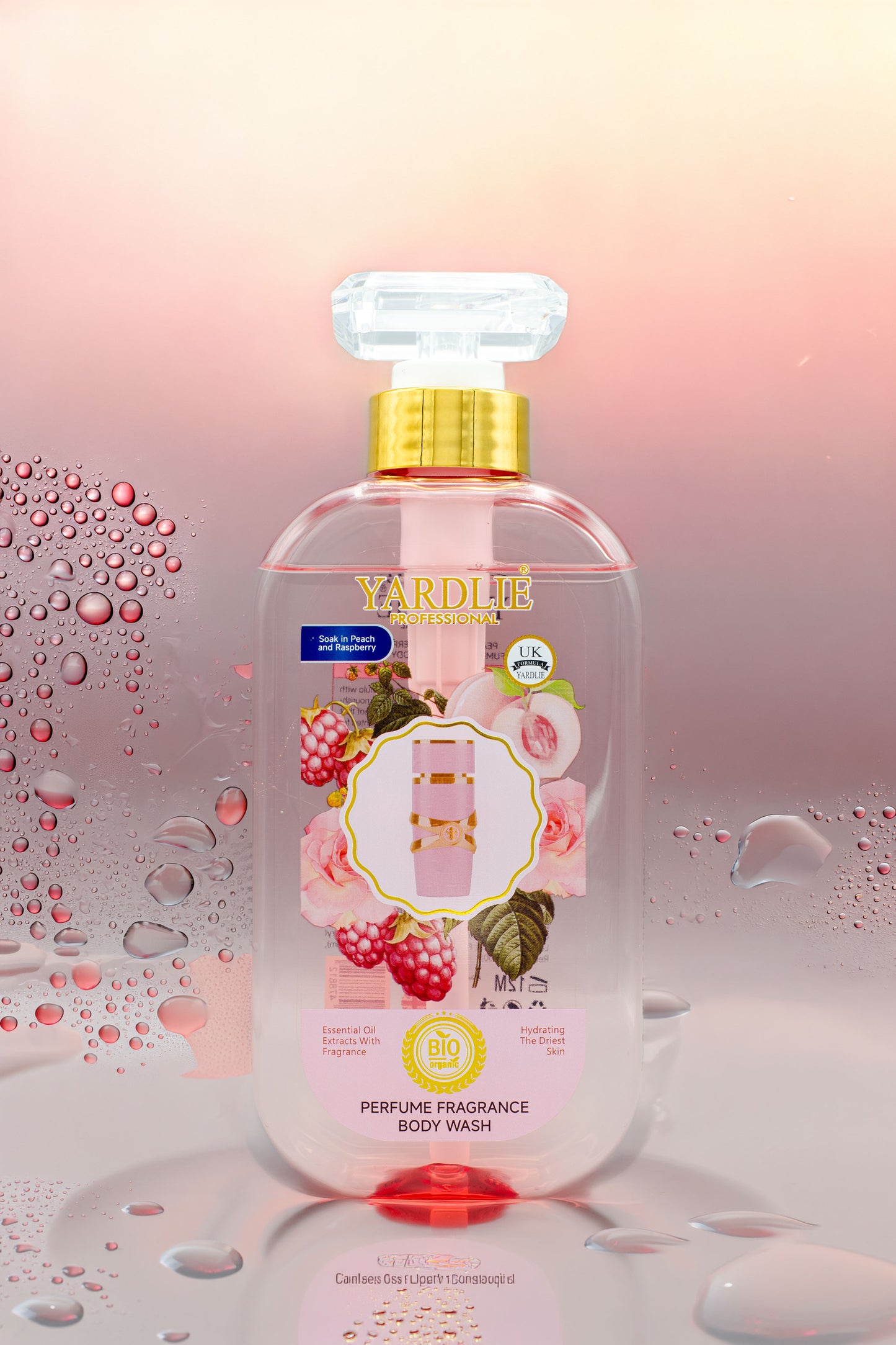 Yardlie Professional Perfume Fragrance Body Wash Peach Raspberry