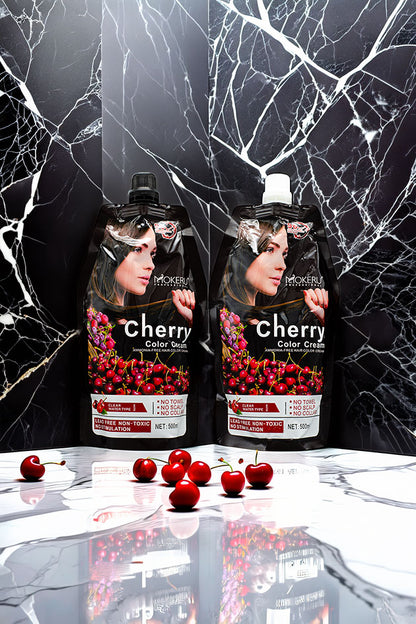Mokeru Cherry Ammonia Free Black Hair Color Cream 500ml+500ml Pakistan