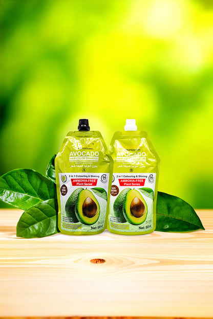 Yardlie Professional Avocado Hair Color Shampoo Dark Brown 500ml x 2