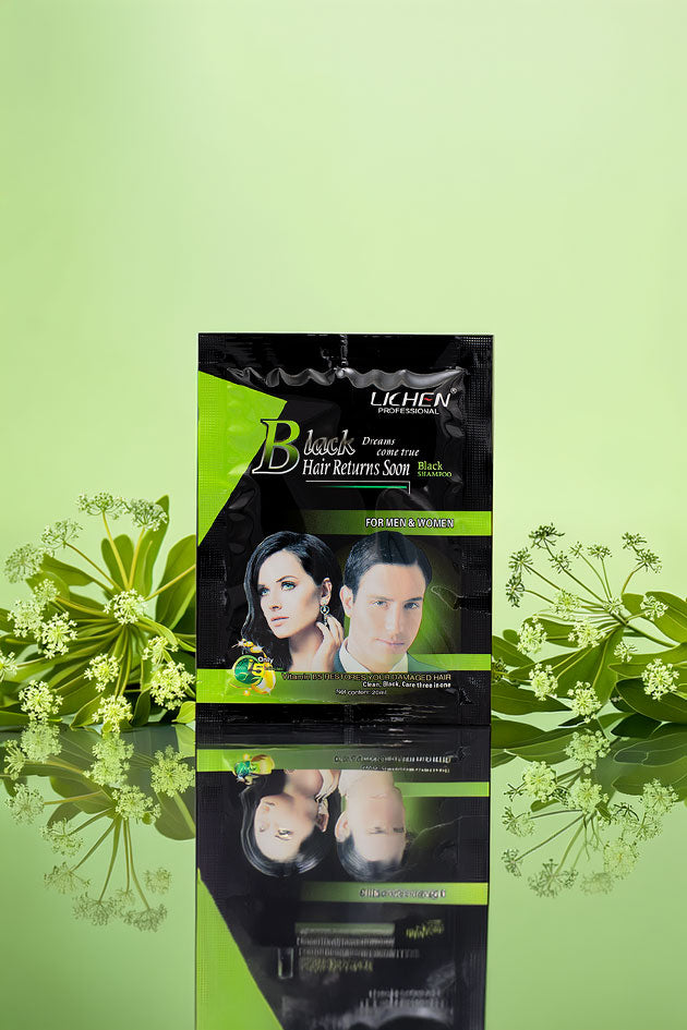 Lichen Professional Black Hair Color Shampoo 20ml Sachet Pakistan