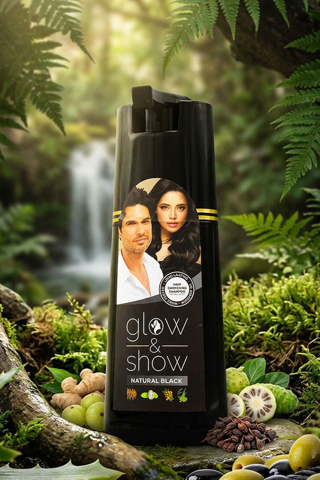 Glow & Show Natural Black Hair Darkening Shampoo 180ml
