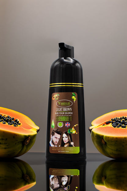 Yardlie Light Brown Hair Color Shampoo for Hair and Beard 400ml
