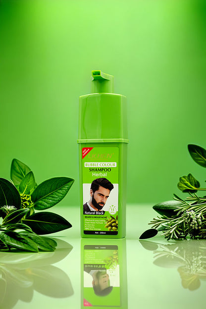Lichen Bubble Colour Shampoo Natural Black Beard 200ml Pakistan