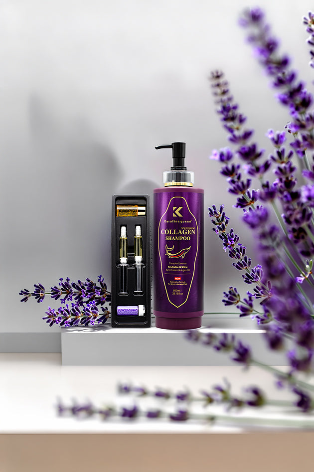 Keratine Queen Collagen Nourishing Shampoo Set 800ml with 2 Ampoules and 2 Serum Pakistan