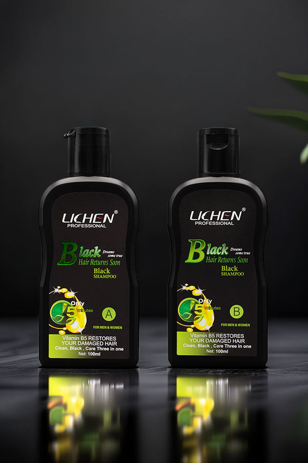 Hair Color Shampoo | Mixing Paste | Natural Black | Lichen | 200Ml