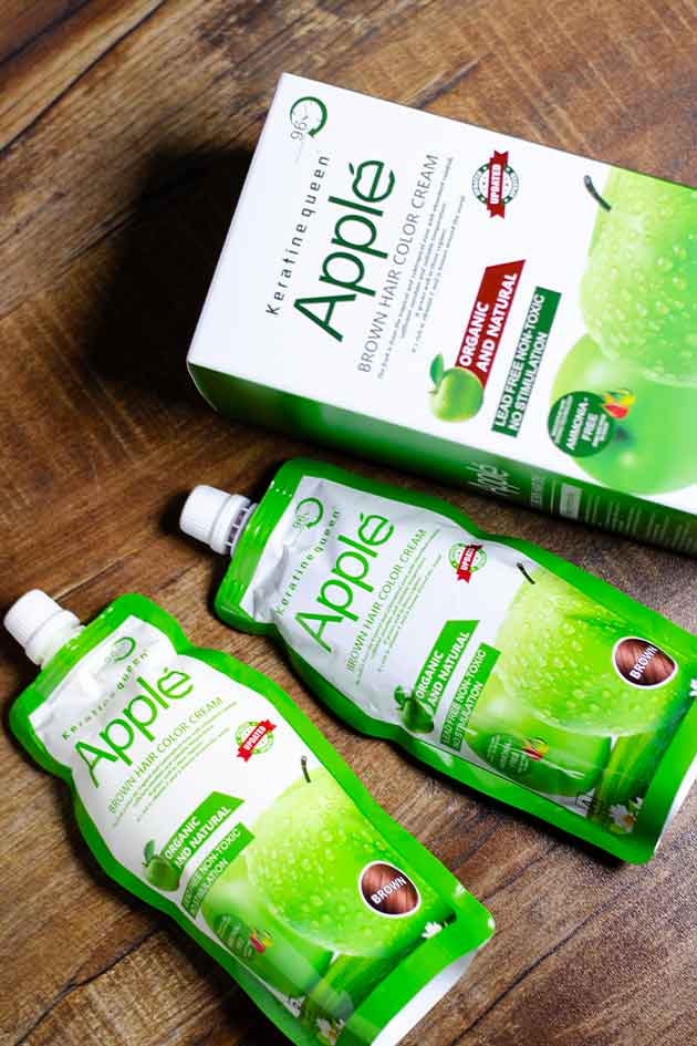 Apple Brown Hair Color Cream Organic and Natural Ammonia Free Full Gray Coverage