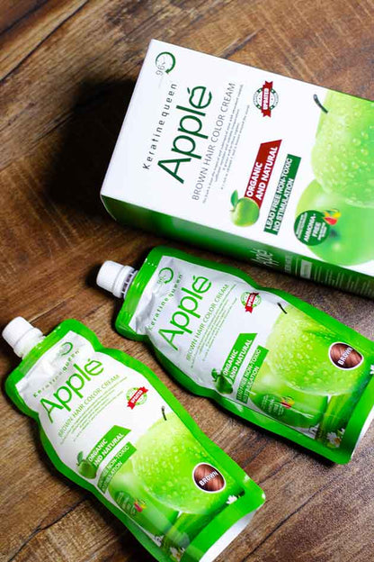 Apple Brown Hair Color Cream Organic and Natural Ammonia Free Full Gray Coverage