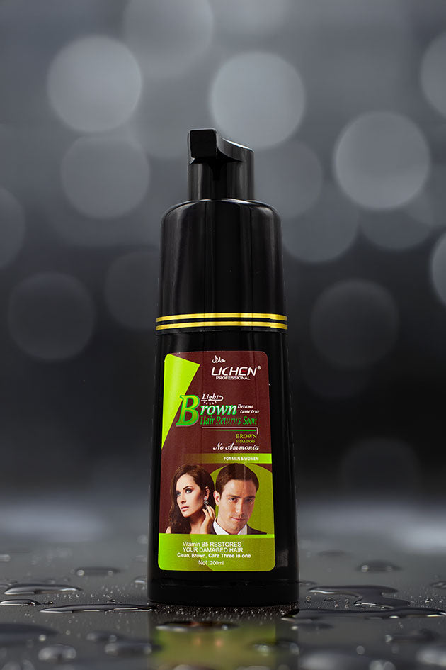 Lichen Professional Light Brown Hair Color Shampoo 200ml