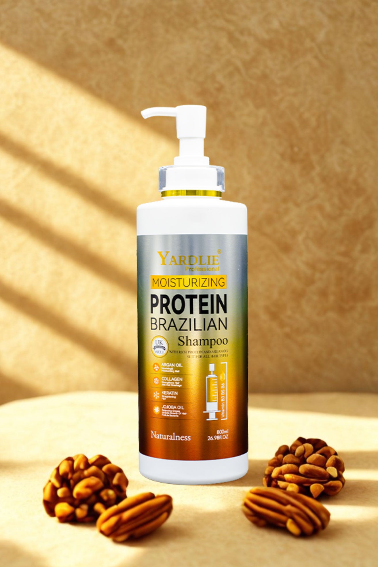 Yardlie Brazilian Protein Shampoo | Keratin Treatment with Argan Oil | Free Injection | 800ml