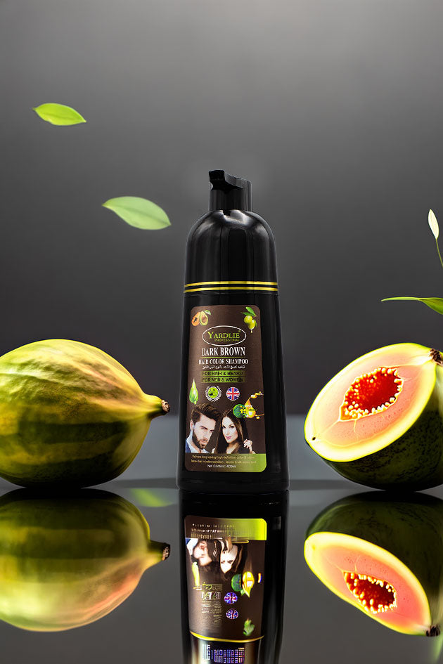 Yardlie Dark Brown Hair Color Shampoo for Hair and Beard 400ml