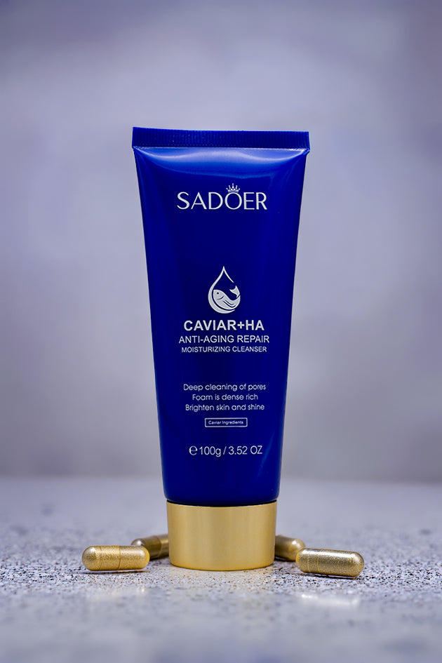 SADOER Caviar Hyaluronic Acid Cleanser 100g Anti Aging Face Wash