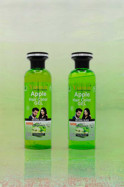 Yardlie Professional Apple Hair Color Gel Natural Black 2 in 1 Fragrance Ammonia Free | 500ml
