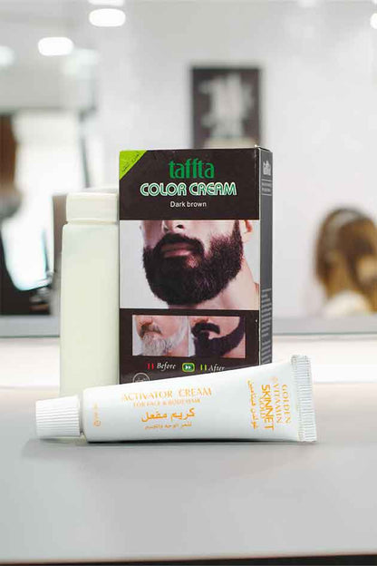 Taffta Fast Beard & Mustache Color Cream 30 ml – 5-Minute Grey Coverage Ammonia-Free Formula