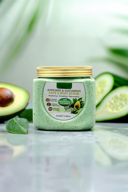 Yardlie Professional Avocado and Cucumber Face and Body Scrub 325ml