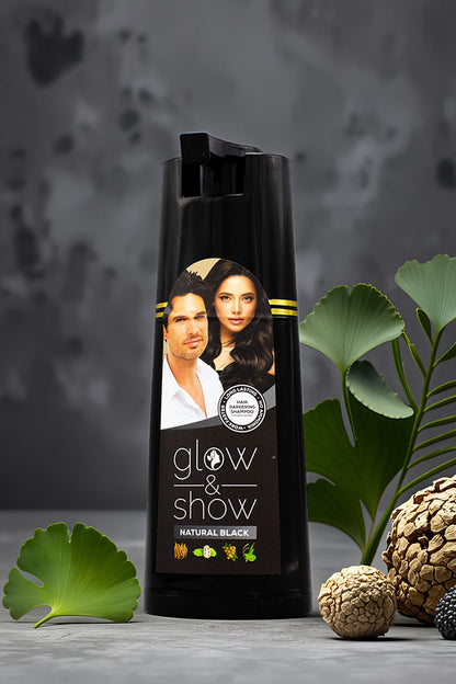 Glow & Show Natural Black Hair Darkening Shampoo 180ml