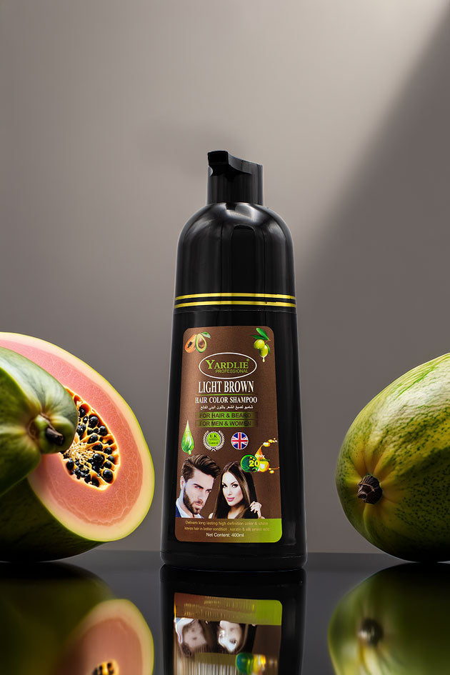 Yardlie Light Brown Hair Color Shampoo for Hair and Beard 400ml