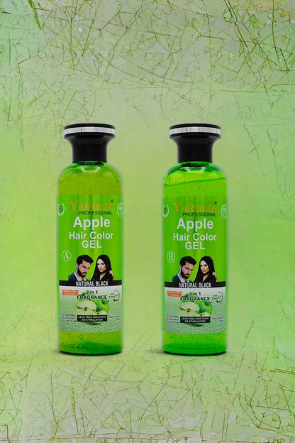 Yardlie Professional Apple Hair Color Gel Dark Brown 2 in 1 Fragrance Ammonia Free | 500ml